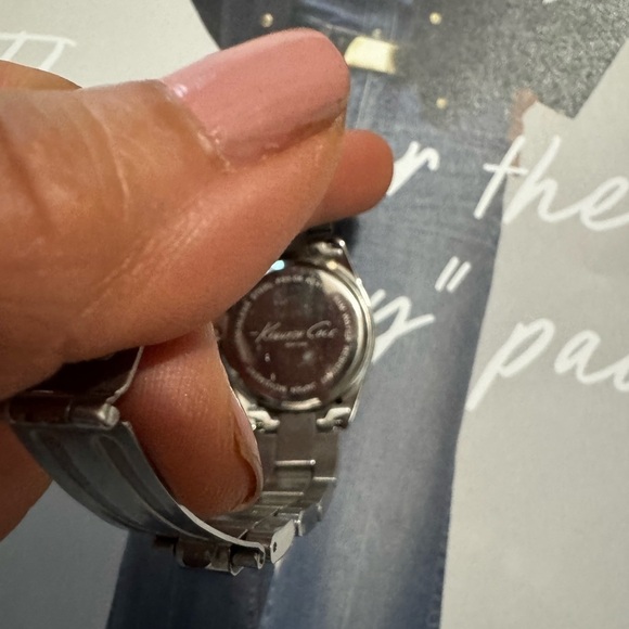 Kenneth Cole Silver Watch with Black Dial - Picture 2 of 3